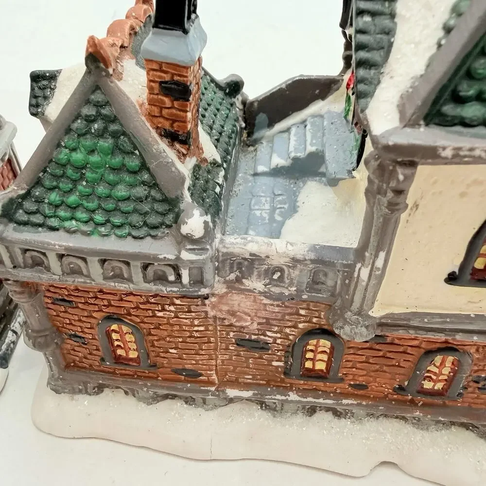 Vintage 2005 Windham Heights Bank City Hall Coffee House Village Christmas Decor
